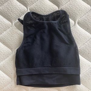 Black long line sports bra
